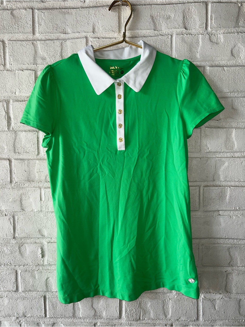 Lilly Pulitzer top Frida Puff Sleeve Polo